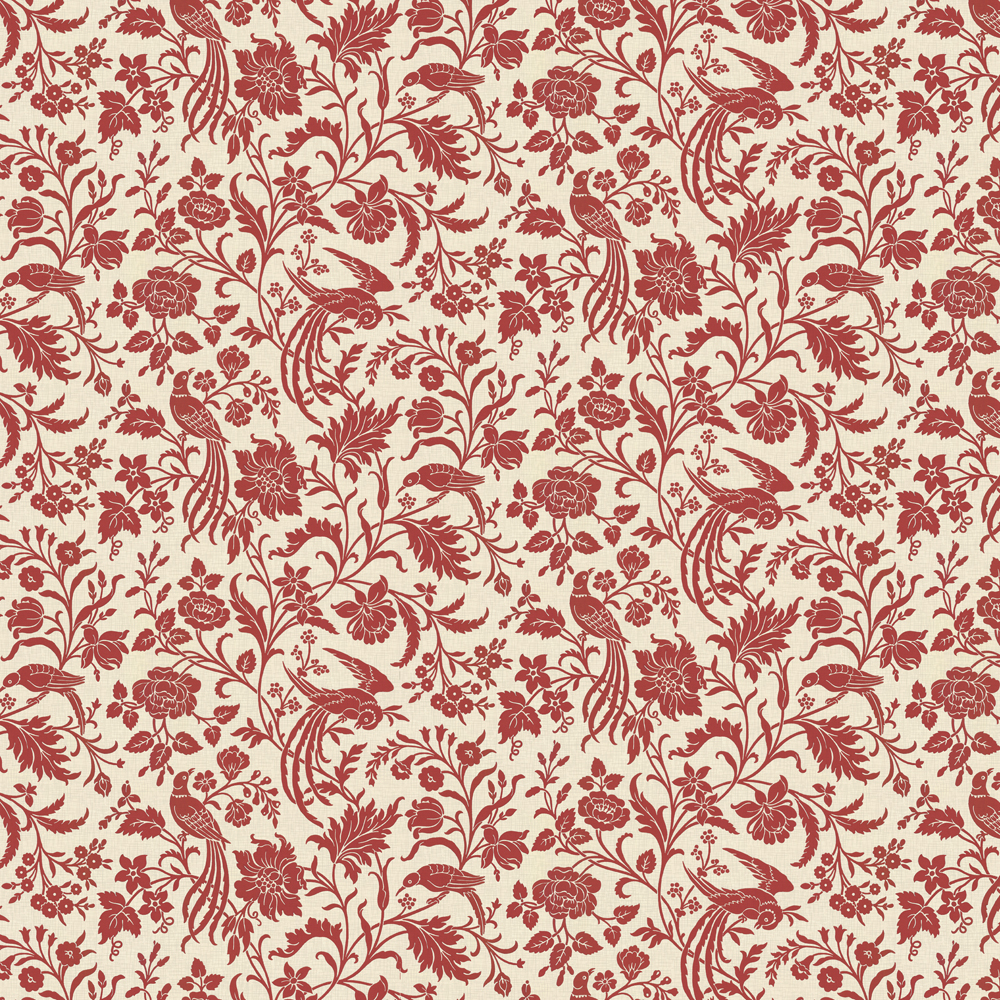 repeat pattern example of 2D-104-A wallpaper in Red, click to enlarge