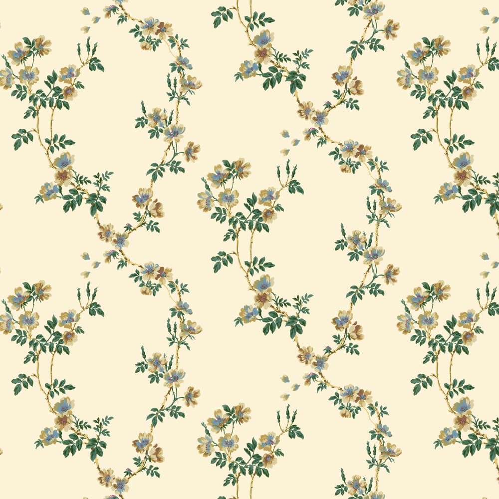 repeat pattern example of 2D-107-A wallpaper in Cream, click to enlarge
