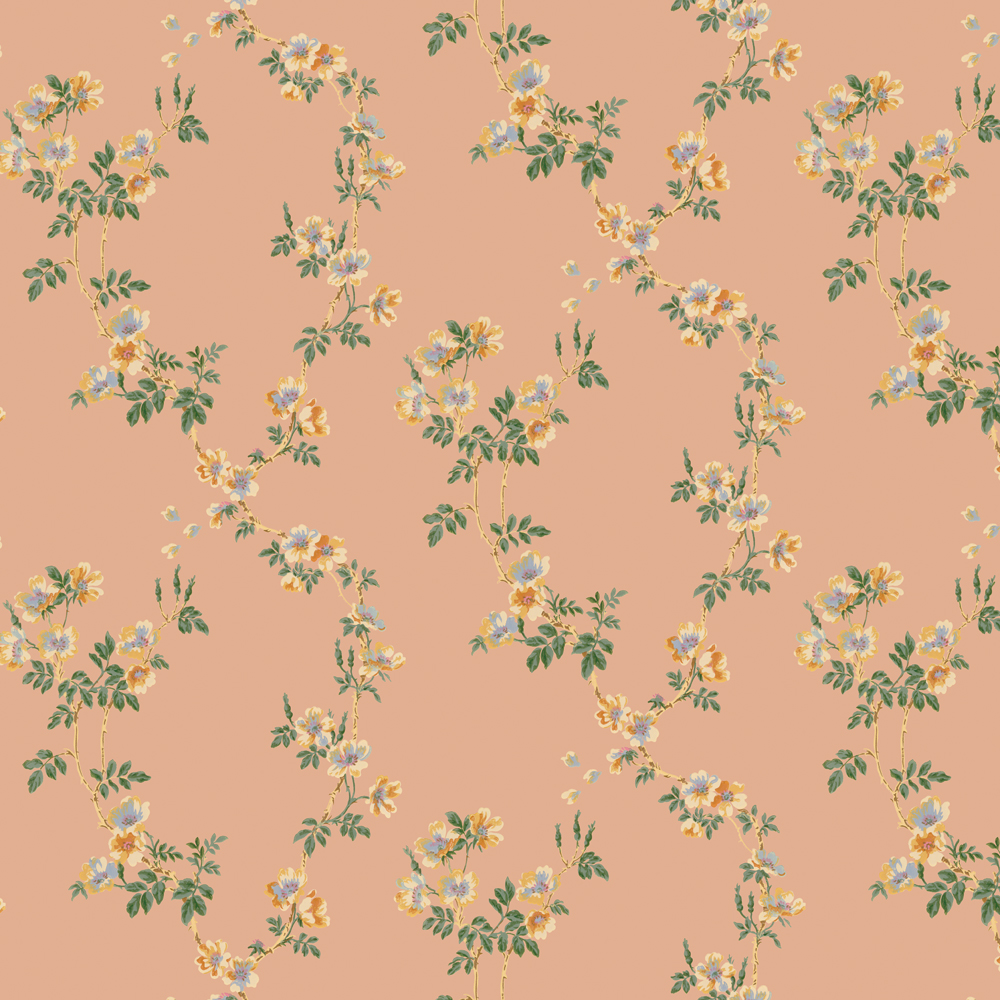 repeat pattern example of 2D-107-F wallpaper in Peach, click to enlarge
