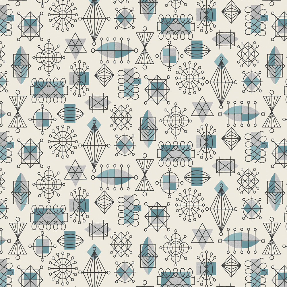 1940s reproduction atomic blue wallpaper 