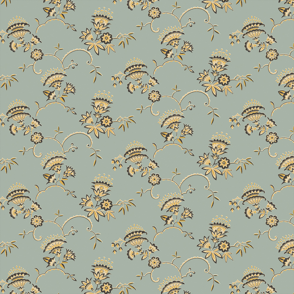 repeat pattern example of 3D-112-A wallpaper in Green, click to enlarge