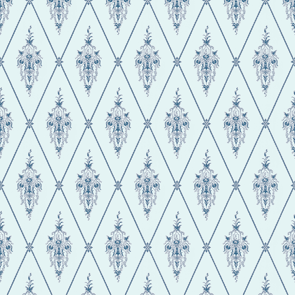 repeat pattern example of 3D-122-C wallpaper in Light Blue, click to enlarge