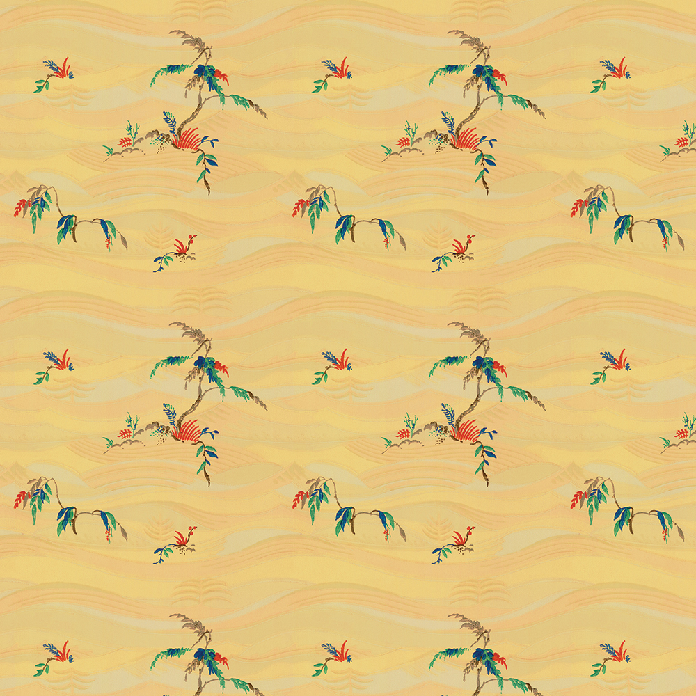 repeat pattern example of 3D-123-A wallpaper in Yellow, click to enlarge