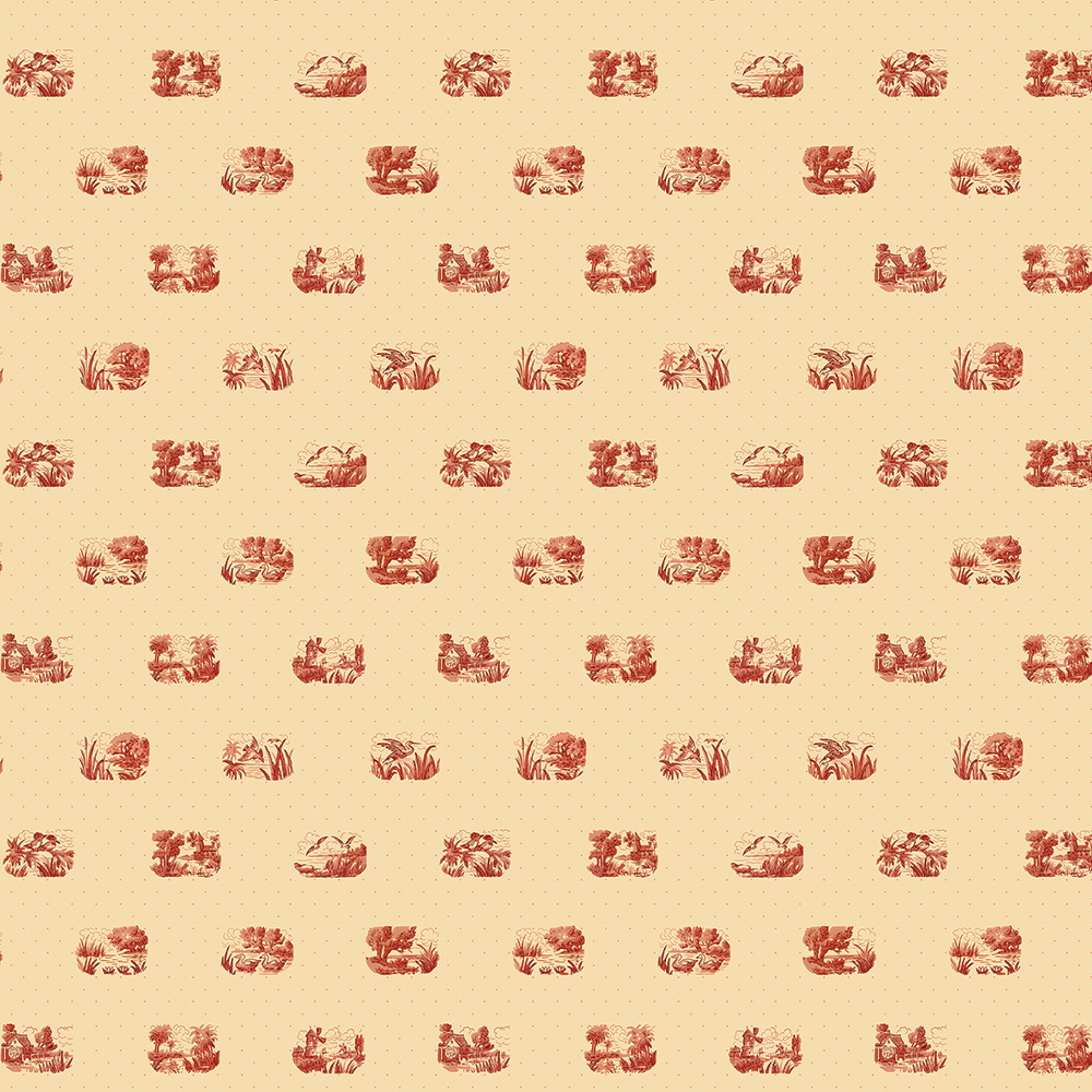 repeat pattern example of 3D-125-A wallpaper in Red, click to enlarge