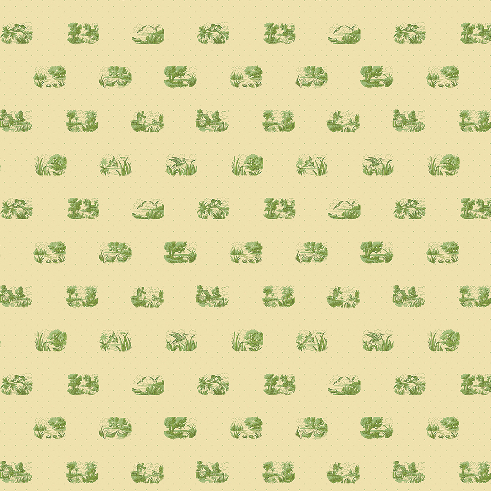 repeat pattern example of 3D-125-B wallpaper in Green, click to enlarge