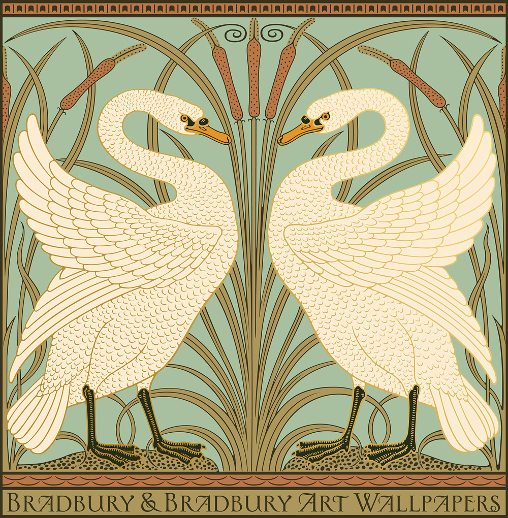 Swan Poster in Albert Blue, click to enlarge