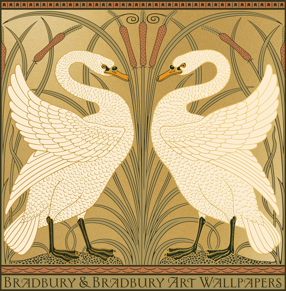 Swan Art Poster in Victoria Gold